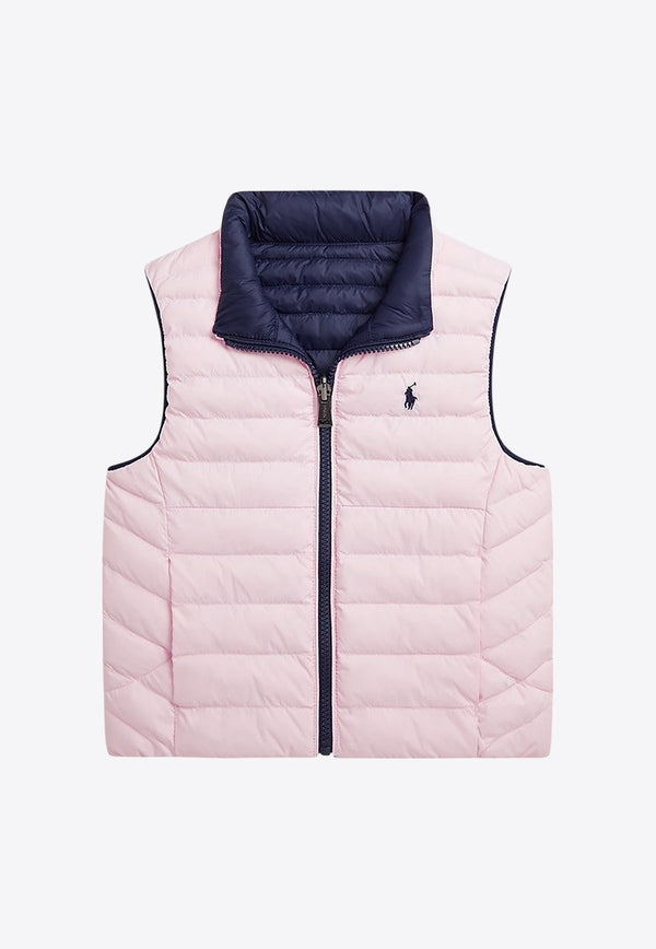 Polo Ralph Lauren Kids Girls Logo Reversible Quilted Vest Pink 322949920001PL/P_POLOR-NP