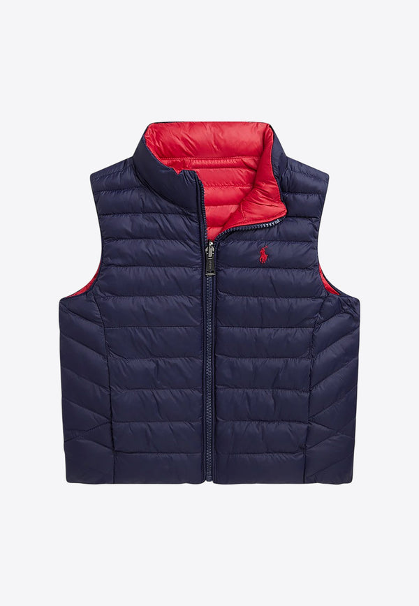 Polo Ralph Lauren Kids Boys Logo Embroidered Zip-Up Vest Blue 322949920002PL/P_POLOR-NR