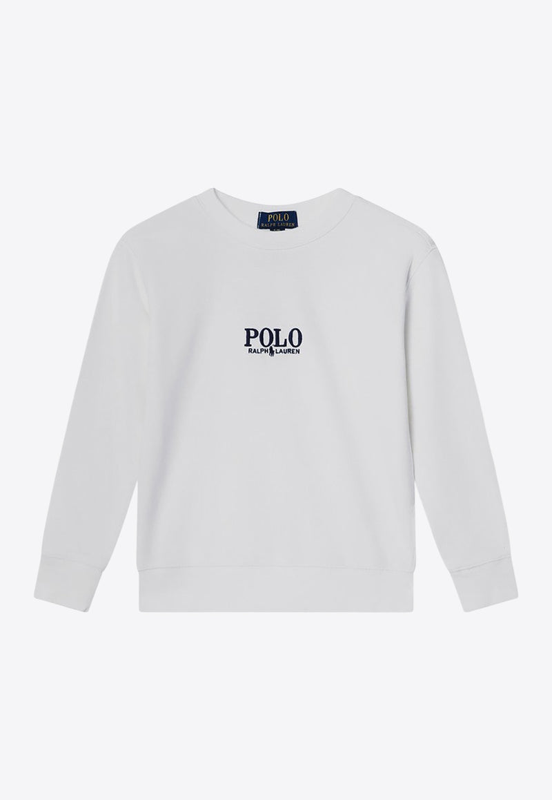 Polo Ralph Lauren Kids Logo Embroidered Sweatshirt White 322958154CO/Q_POLOR-WHT