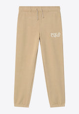 Polo Ralph Lauren Kids Boys Logo Embroidered Track Pants Beige 322958155CO/Q_POLOR-CB