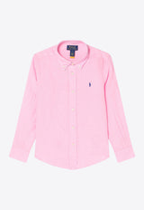 Polo Ralph Lauren Kids Boys Linen Long-Sleeved Shirt Pink 322967600002LI/Q_POLOR-CP