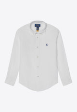 Polo Ralph Lauren Kids Boys Linen Long-Sleeved Shirt White 322967600003LI/Q_POLOR-WHT