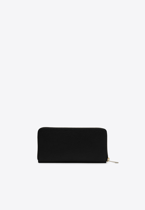 Christian Louboutin By My Side Zip-Around Leather Wallet Black 3235083LE/P_LOUBO-CM53