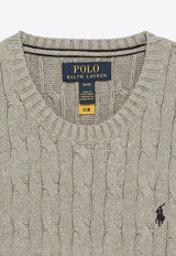 Polo Ralph Lauren Kids Boys Cable Knit Logo Sweater Gray 323702674041CO/P_POLOR-AH