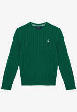 Polo Ralph Lauren Kids Boys Cable Knit Logo Sweater Green 323702674065CO/P_POLOR-AG