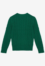 Polo Ralph Lauren Kids Boys Cable Knit Logo Sweater Green 323702674065CO/P_POLOR-AG