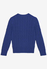 Polo Ralph Lauren Kids Boys Cable-Knit Crewneck Sweater Blue 323702674067CO/P_POLOR-BN