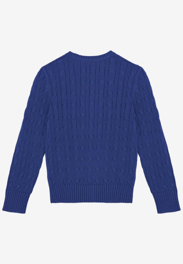 Polo Ralph Lauren Kids Boys Cable-Knit Crewneck Sweater Blue 323702674067CO/P_POLOR-BN