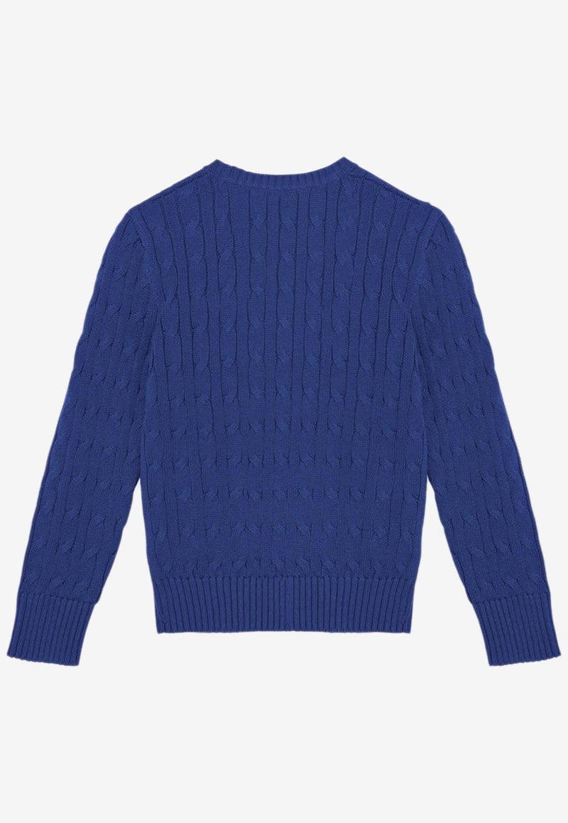 Polo Ralph Lauren Kids Boys Cable-Knit Crewneck Sweater Blue 323702674067CO/P_POLOR-BN