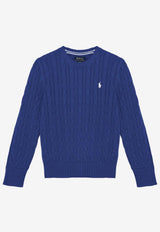 Polo Ralph Lauren Kids Boys Cable-Knit Crewneck Sweater Blue 323702674067CO/P_POLOR-BN