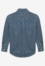 Polo Ralph Lauren Kids Boys Long-Sleeved Denim Shirt Blue 323713843001CO/S_POLOR-DB