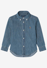 Polo Ralph Lauren Kids Boys Embroidered Pony Denim Shirt  Blue 323713843001DE/R_POLOR-DB