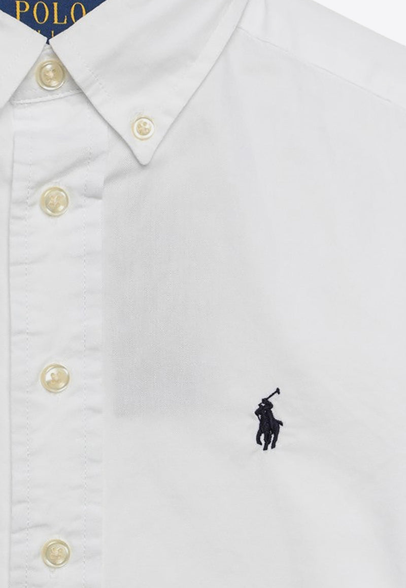 Polo Ralph Lauren Kids Boys Logo Embroidered Long-Sleeved Shirt White 323819238001CO/O_POLOR-WHT