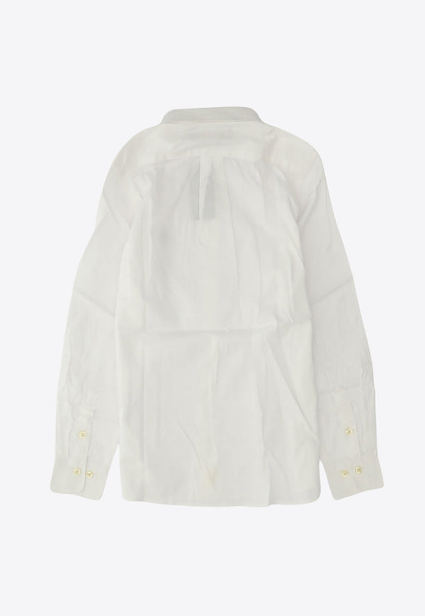 Polo Ralph Lauren Kids Boys Logo Embroidered Long-Sleeved Shirt White 323819238001_000_WHITE