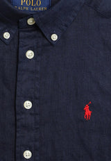 Polo Ralph Lauren Kids Boys Logo Embroidered Long-Sleeved Shirt Navy 323865270006LI/O_POLOR-NN