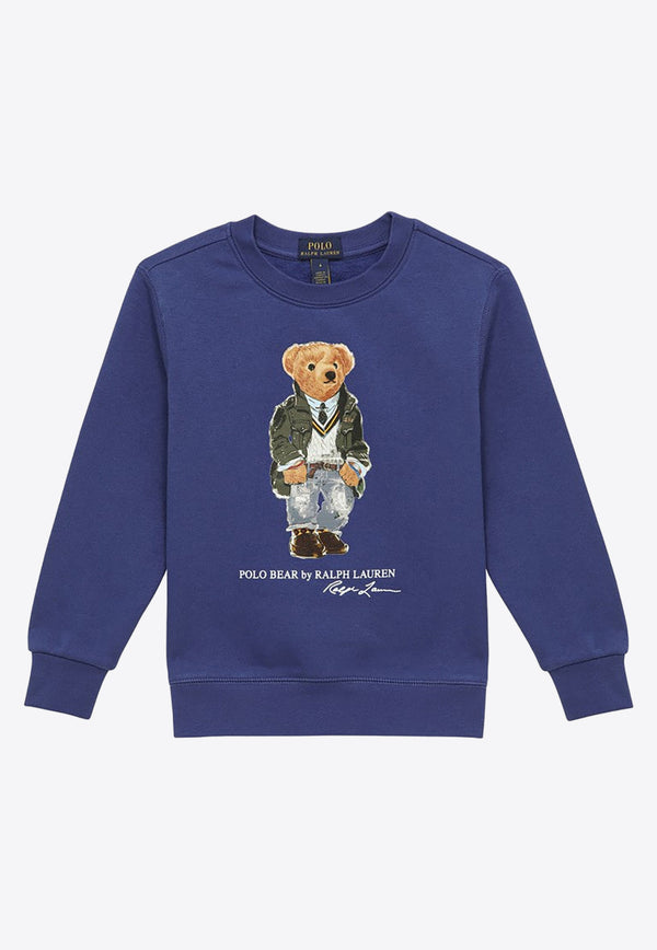 Polo Ralph Lauren Kids Boys Polo Bear Print Sweatshirt Blue 323919722006CO/O_POLOR-PB