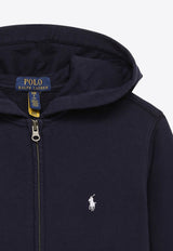 Polo Ralph Lauren Kids Boys Logo Embroidered Zip-Up Hoodie Navy 323934245001CO/O_POLOR-NN