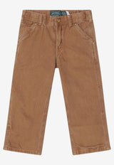 Polo Ralph Lauren Kids Boys Vintage-Effect Logo Pants Brown 323950721001CO/R_POLOR-CL