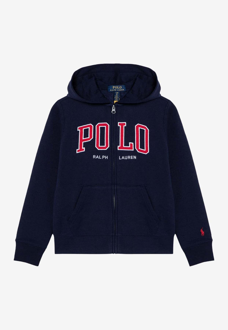 Polo Ralph Lauren Kids Boys Logo Patch Zip-Up Hoodie Blue 323950835001CO/P_POLOR-RN