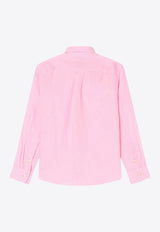 Polo Ralph Lauren Kids Boys Linen Long-Sleeved Shirt Pink 323967600002LI/Q_POLOR-CP