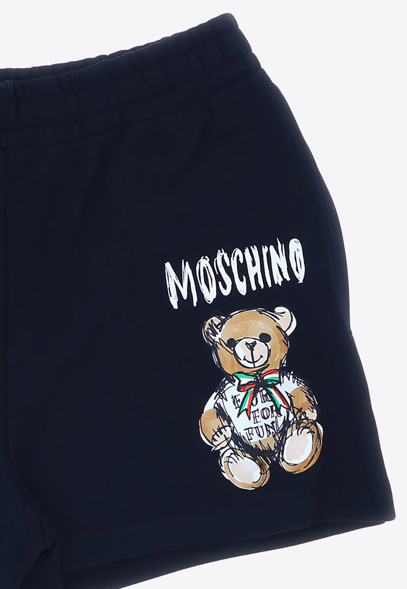 Moschino Teddy Bear Print Mini Shorts Black 323_528_V1555