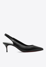 Christian Louboutin Sporty Kate 55 Leather Slingback Pumps Black 3240004LE/P_LOUBO-B439