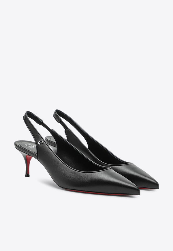 Christian Louboutin Sporty Kate 55 Leather Slingback Pumps Black 3240004LE/P_LOUBO-B439