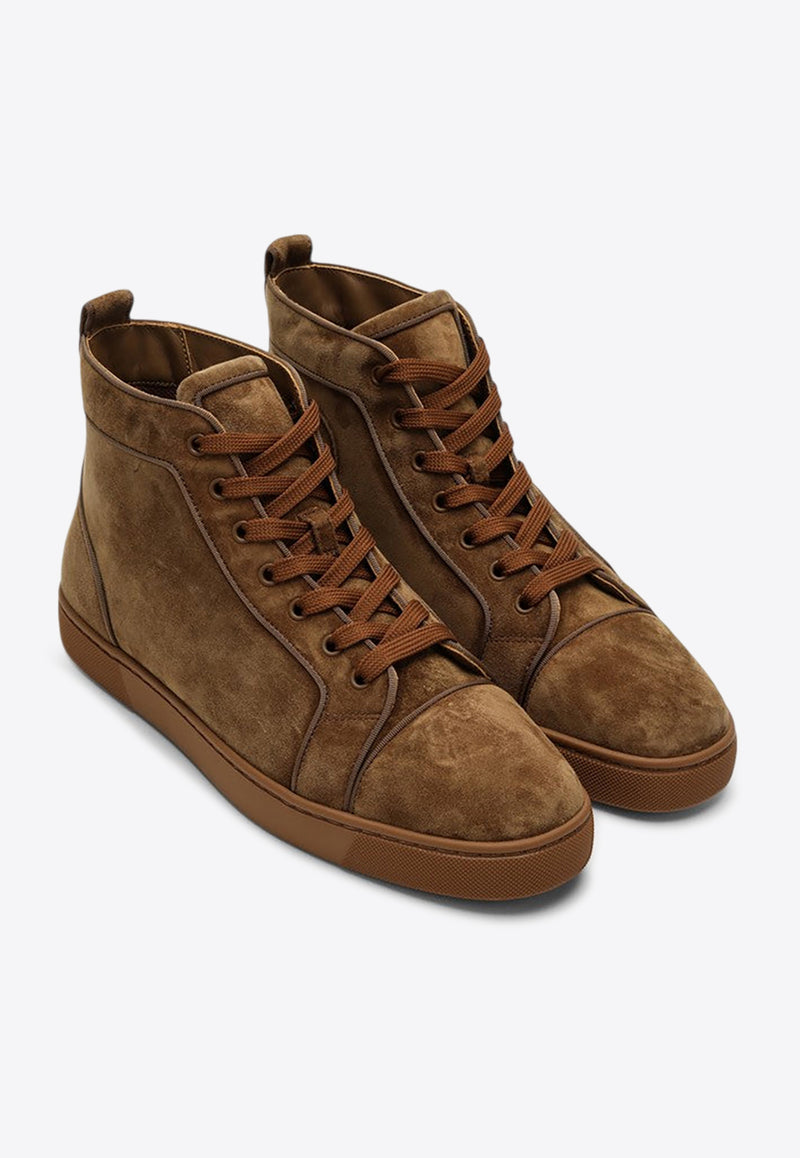 Christian Louboutin Louis High-Top Suede Sneakers Brown 3240076VEL/P_LOUBO-C958