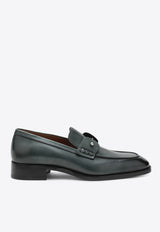 Christian Louboutin Chambelimoc Leather Loafers Green 3240877LE/R_LOUBO-E747