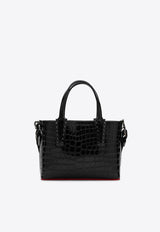 Christian Louboutin Mini Cabata Crocodile-Effect Leather Tote Bag Black 3245051LE/P_LOUBO-CM53