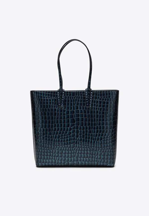 Christian Louboutin Cabata Croc-Embossed Leather Tote Bag Blue 3245054LE/P_LOUBO-BL5E