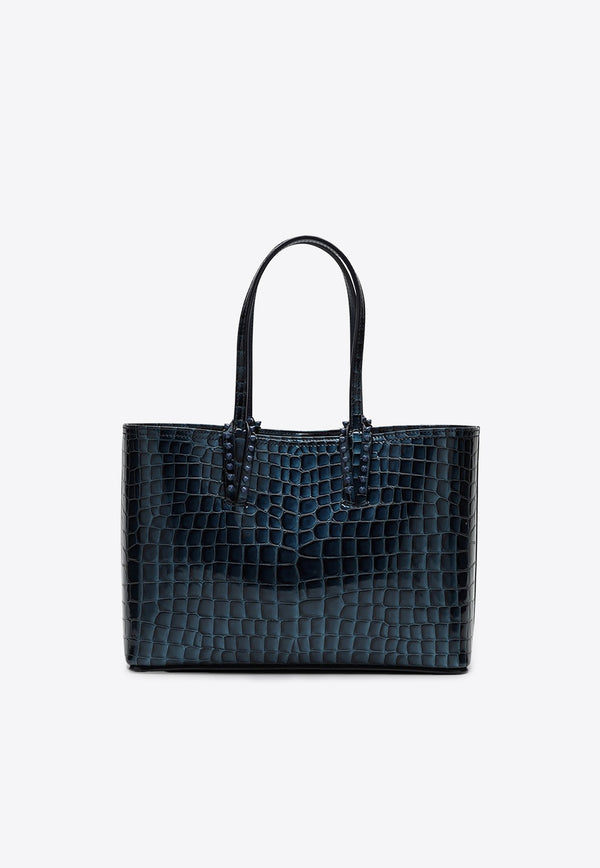 Christian Louboutin Medium Cabata Croc-Embossed Leather Tote Bag Blue 3245175LE/P_LOUBO-BL5E