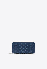 Christian Louboutin Panettone Embellished Denim Coin Wallet Blue 3245238DE/P_LOUBO-4229