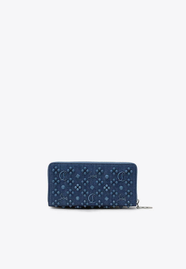 Christian Louboutin Panettone Embellished Denim Coin Wallet Blue 3245238DE/P_LOUBO-4229