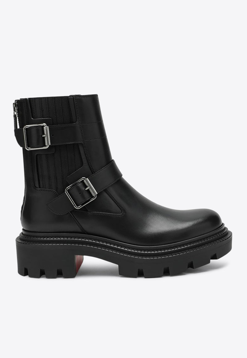 Christian Louboutin Oxybootie College Leather Biker Boots Black 3250625LE/R_LOUBO-BK01