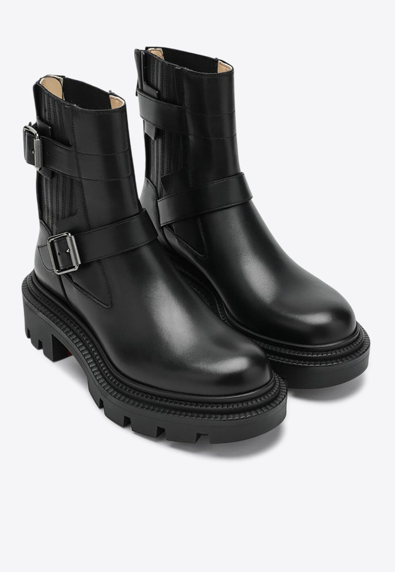 Christian Louboutin Oxybootie College Leather Biker Boots Black 3250625LE/R_LOUBO-BK01