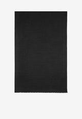 Ferragamo Gancini Stole in Silk and Wool Black 327987 ST THE GAN70 725357 BLACK