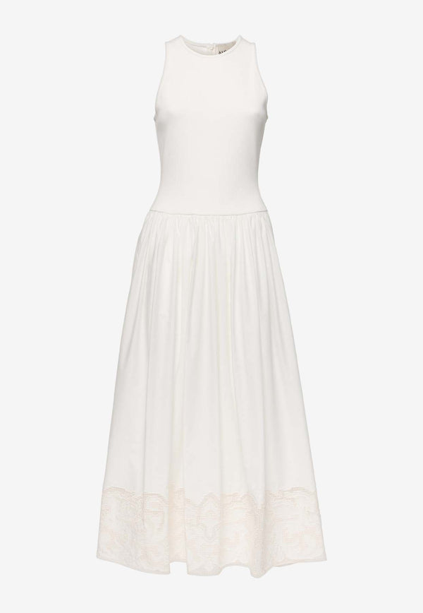 ALÉMAIS Pegasus Embroidered Midi Dress White 3310DWHITE