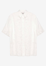 ALÉMAIS Pegasus Embroidered Short-Sleeved Shirt White 3311TWHITE