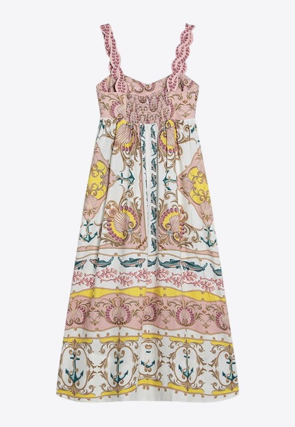 Farm Rio Nautical Print Midi Dress Multicolor 331937LI/Q_FARM-25071