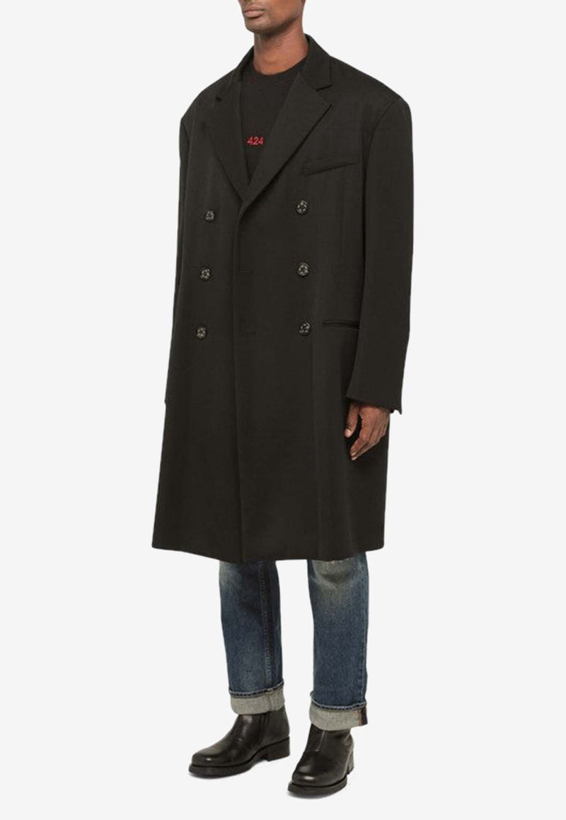 424 Double-Breasted Wool Coat  Black 33424C01226502/L