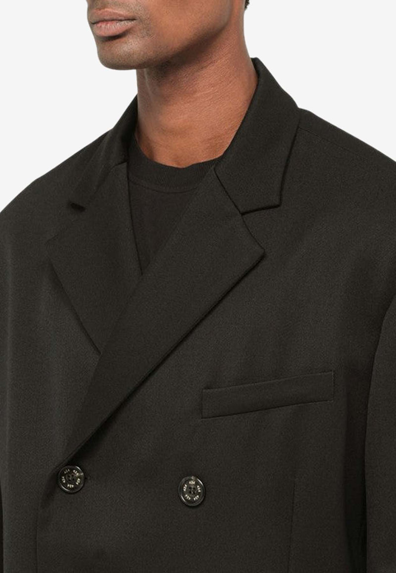 424 Double-Breasted Wool Coat  Black 33424C01226502/L