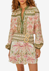 Farm Rio Palm Dream Printed Mini Skirt Multicolor 335744_MULTI COLO