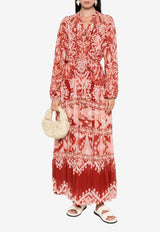 Farm Rio Tropical Print Maxi Dress Red 335758_RED