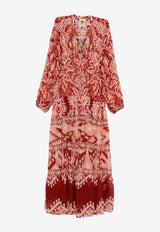 Farm Rio Tropical Print Maxi Dress Red 335758_RED
