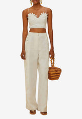 Farm Rio High-Waist Linen Pants Off-white 335844_OFF-WHITE