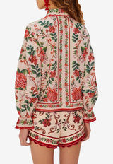 Farm Rio Flower Tapestry Long-Sleeved Shirt Multicolor 336464_MULTI COLO
