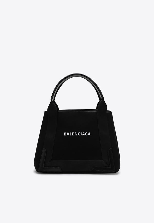 Balenciaga Small Cabas Logo Print Top Handle Bag Black 3399332HH3N/P_BALEN-1000
