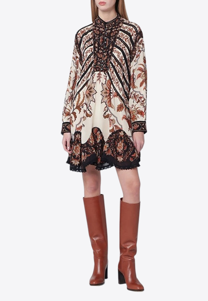 Farm Rio Majestic Garden Lace Mini Dress Multicolor 343974CO/S_FARM-26069