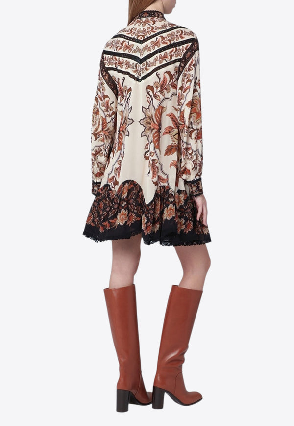 Farm Rio Majestic Garden Lace Mini Dress Multicolor 343974CO/S_FARM-26069